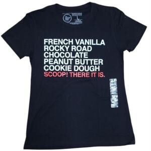 NWOT Obvious Shirts Ice Cream Flavor T Shirt Fitted Size L Black Multi Festival
